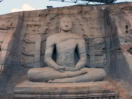 Gal Vihara rock-carved Buddha statues in Polonnaruwa on a Sri Lanka family tour
