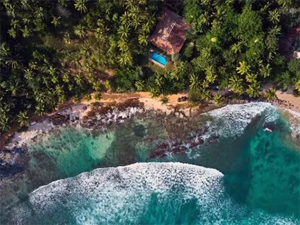 Horseshoe-shaped Hiriketiya Bay, Sri Lanka