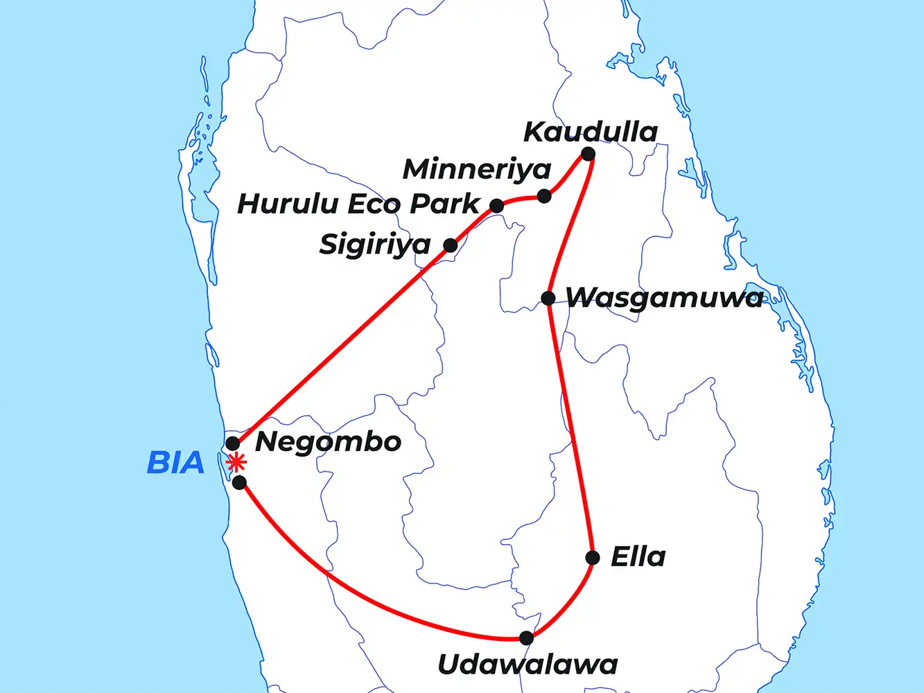 Map of the Elephant Gathering Safari route